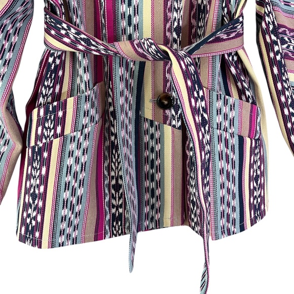 Sezane Urlich Jacket Pink Blue Size 36 - Picture 8 of 15